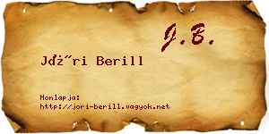 Jóri Berill névjegykártya